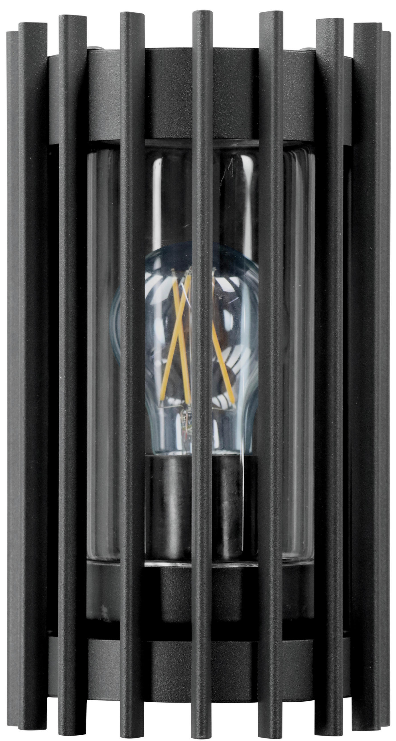 AUßENWANDLEUCHTE Nasti 24,5/10,8/11,6 cm   - Schwarz/Alufarben, Design, Metall (24,5/10,8/11,6cm)