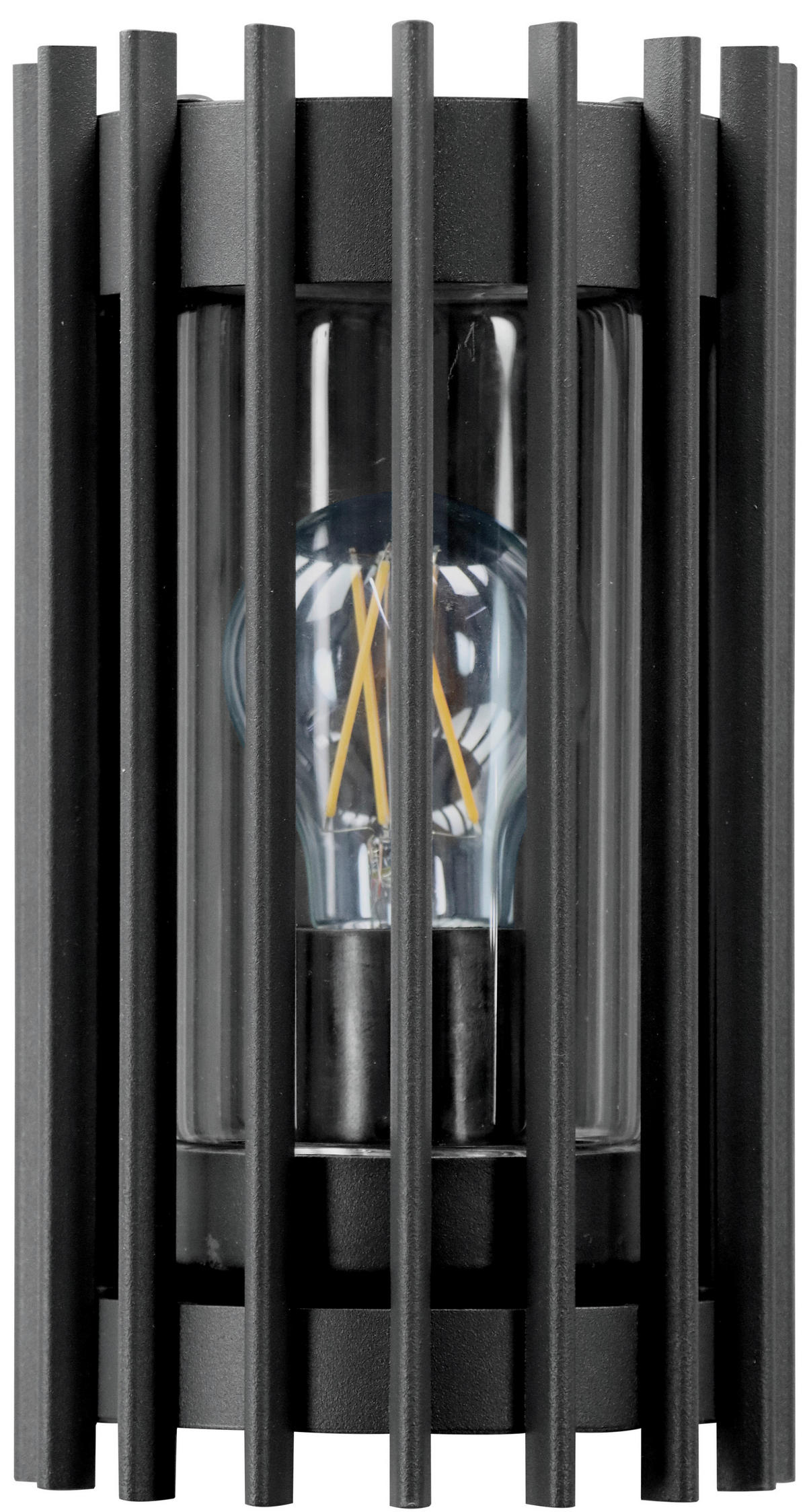 AUßENWANDLEUCHTE 24,5/10,8/11,6 cm   - Schwarz/Alufarben, Design, Metall (24,5/10,8/11,6cm)