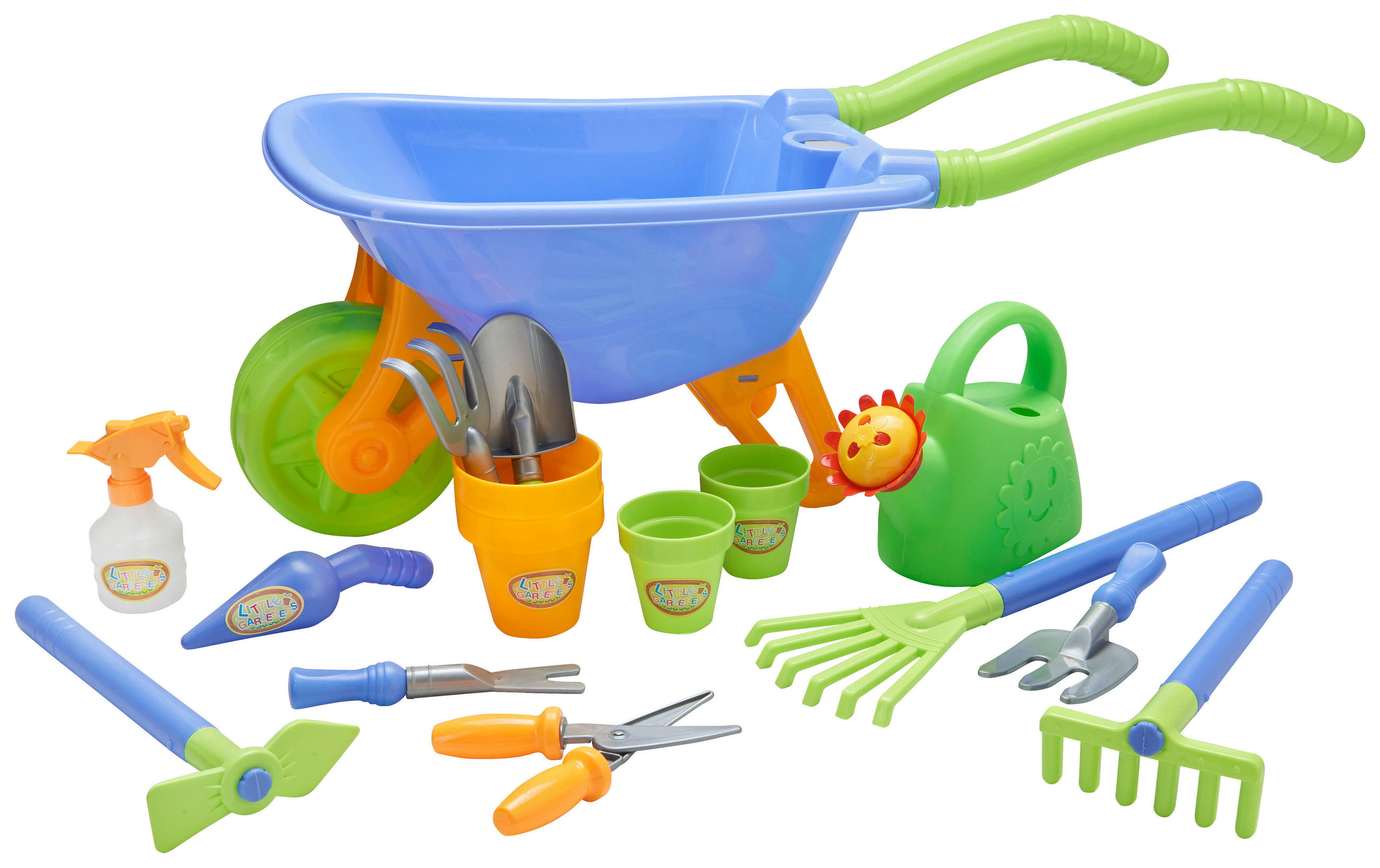 SCHUBKARRE 16-TLG  - Blau/Gelb, Basics, Kunststoff