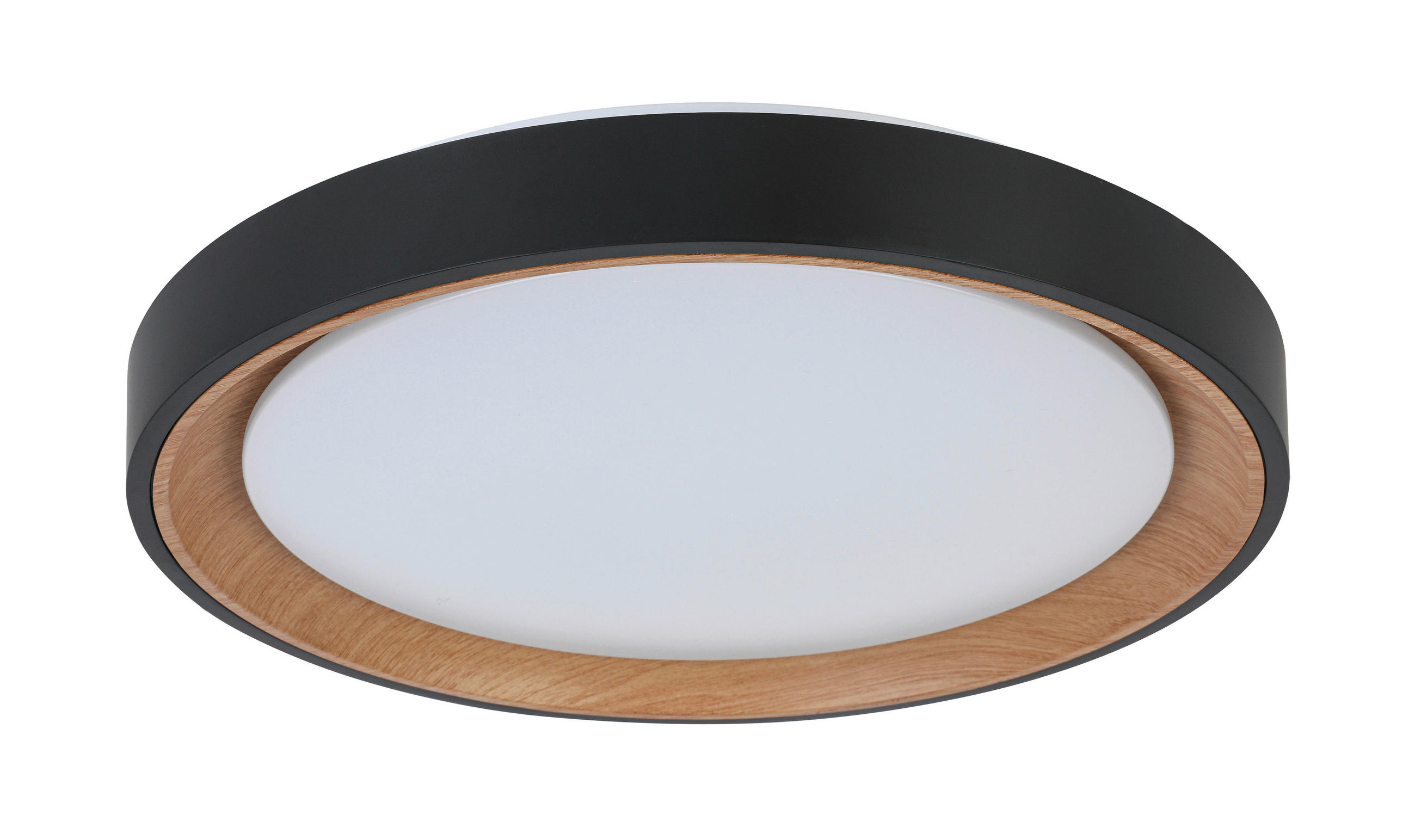 STROPNA LED-SVETILKA   24 W 2500 lm 3000-6500 K 220-240 V  - črna/barve hrasta, Trend, kovina/umetna masa (40/7cm) - Novel