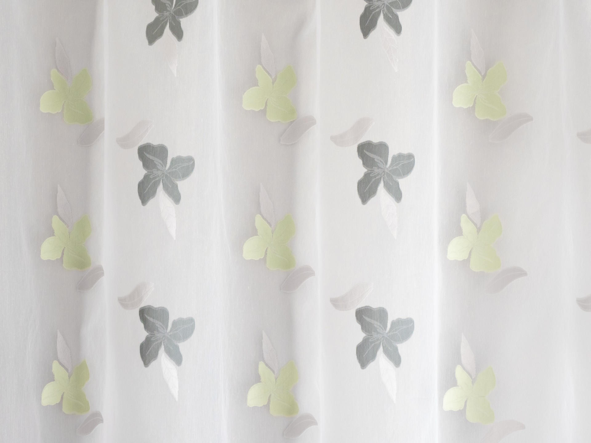 TKANINA ZA ZAVJESE zelena, bijela - bijela/zelena, Basics, tekstil (300cm)