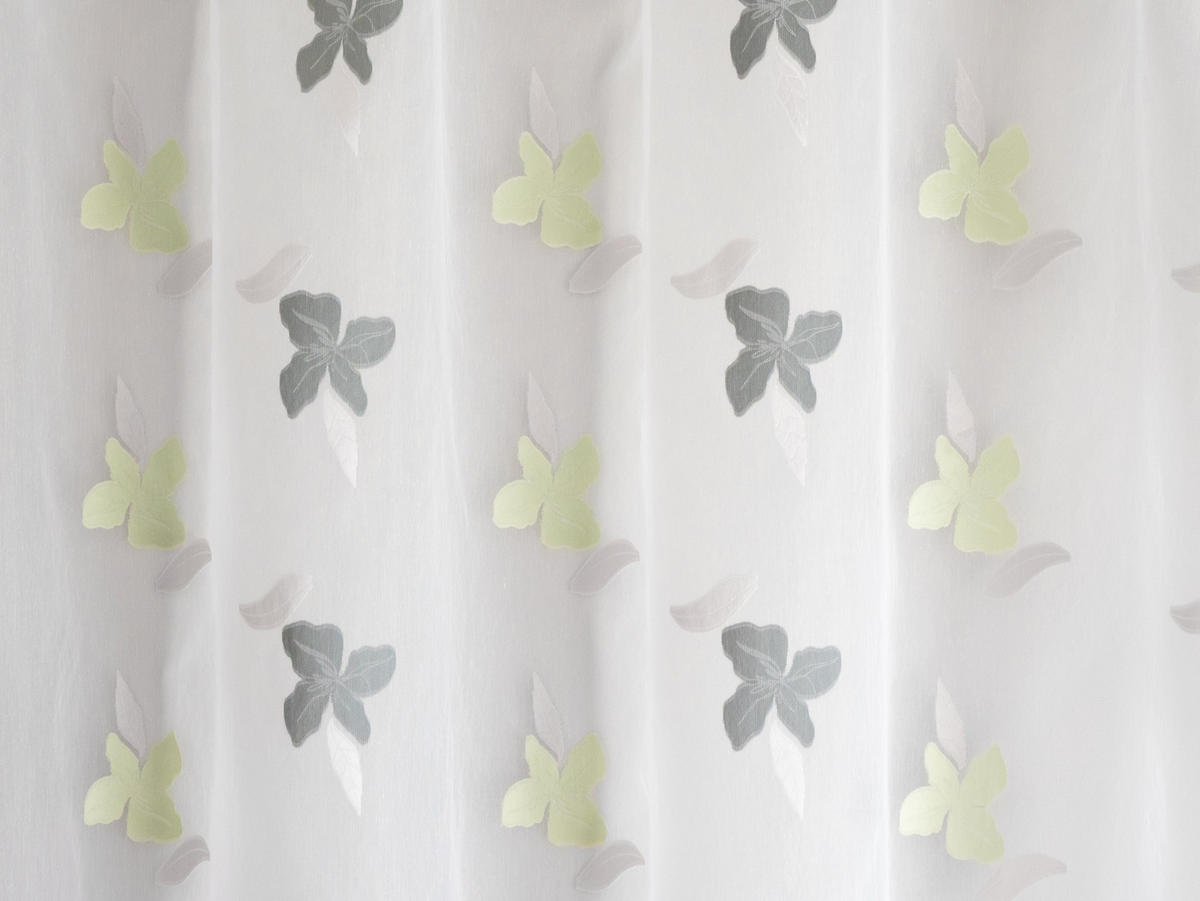 TKANINA ZA ZAVJESE zelena, bijela - bijela/zelena, Basics, tekstil (300cm)