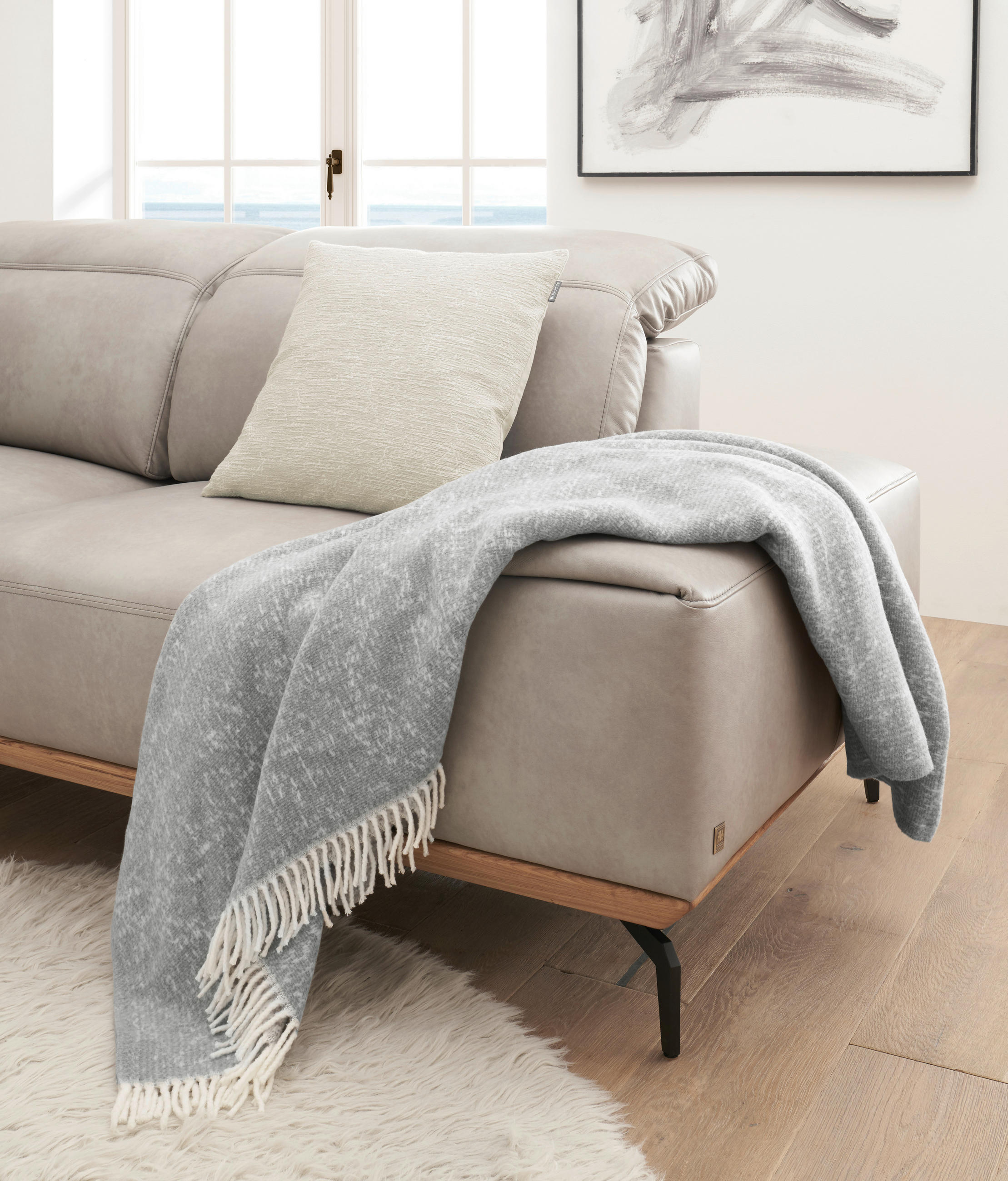 PLAID MR-EASE 140/200 cm  - Grau, Basics, Textil (140/200cm) - Musterring
