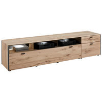 LOWBOARD Anthrazit, Eichefarben  242/55/53 cm  - Eichefarben/Anthrazit, Design, Glas/Holz (242/55/53cm) - Schöner Wohnen