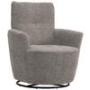 SESSEL in Chenille, Flachgewebe Greige  - Greige/Schwarz, Design, Textil/Metall (81/92/84cm) - Xora