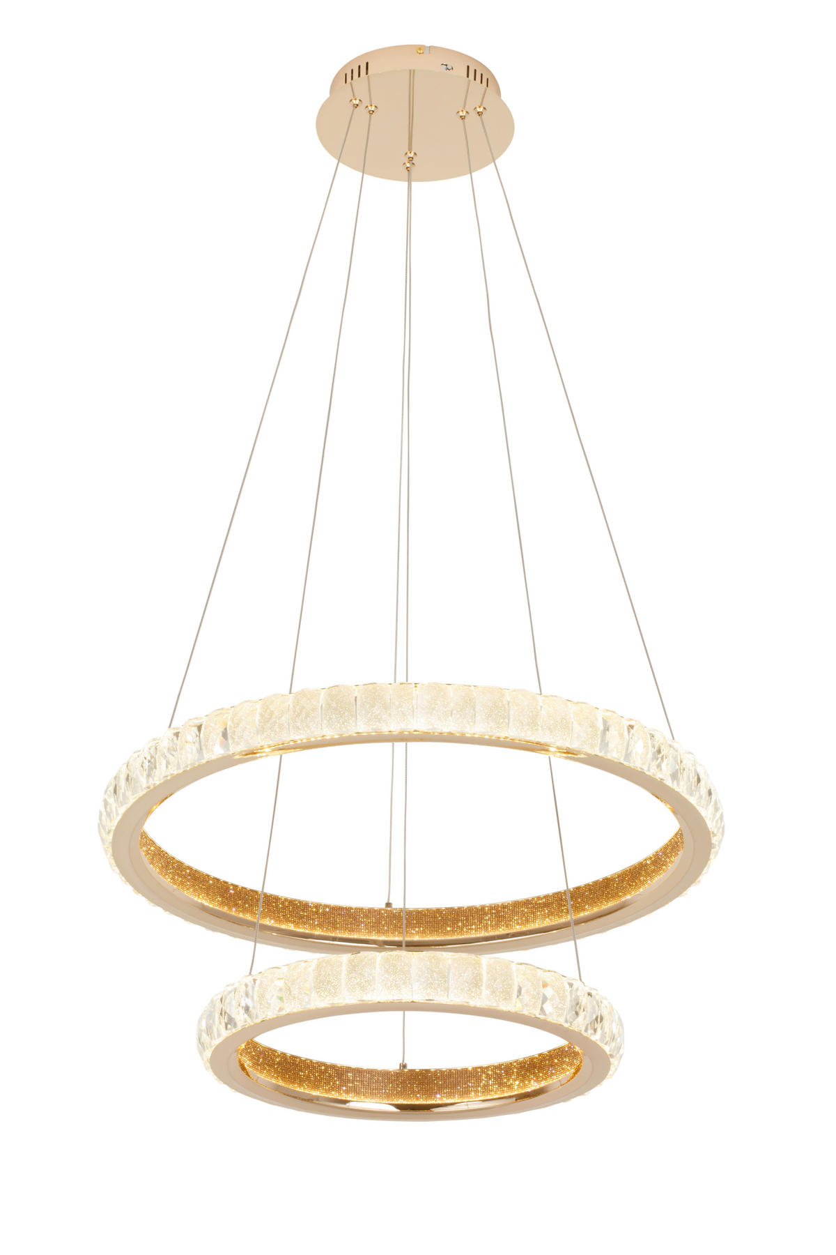 LED-HÄNGELEUCHTE 60/120 cm    - Goldfarben, Design, Glas/Metall (60/120cm) - Glandor