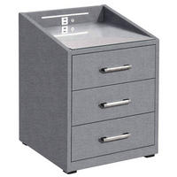 NACHTSCHRANK 47/61/46 cm  - Silberfarben/Grau, Basics, Holzwerkstoff/Kunststoff (47/61/46cm) - MID.YOU