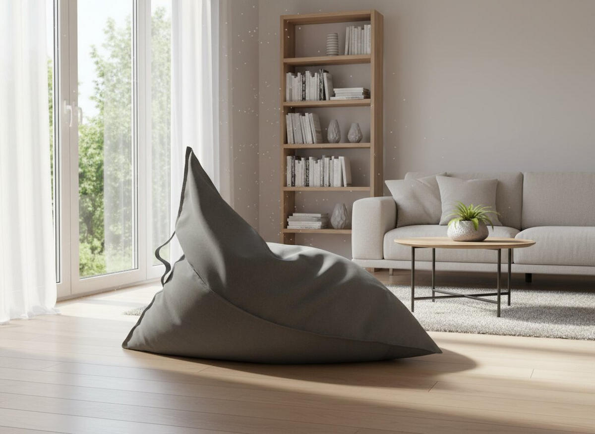 SITZSACK Webstoff 230 L  - Grau, Design, Textil (110/85/130cm) - Boxxx