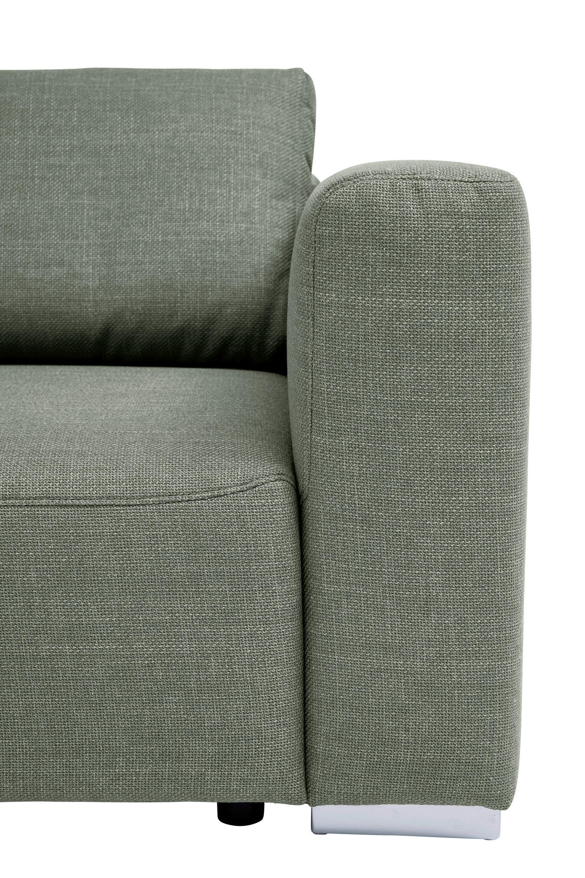 ECKSOFA inkl. Funktion Heaven Dunkelgrün Flachgewebe  - Chromfarben/Dunkelgrün, KONVENTIONELL, Textil/Metall (162/242cm) - Tom Tailor