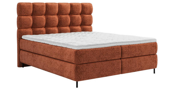 BOXSPRINGBETT 140/200 cm  in Rostfarben  - Rostfarben/Schwarz, Trend, Textil/Metall (140/200cm) - Esposa