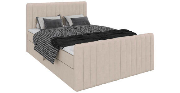 BOXBETT 140/200 cm  in Creme  - Creme/Schwarz, Basics, Kunststoff/Textil (140/200cm) - Carryhome
