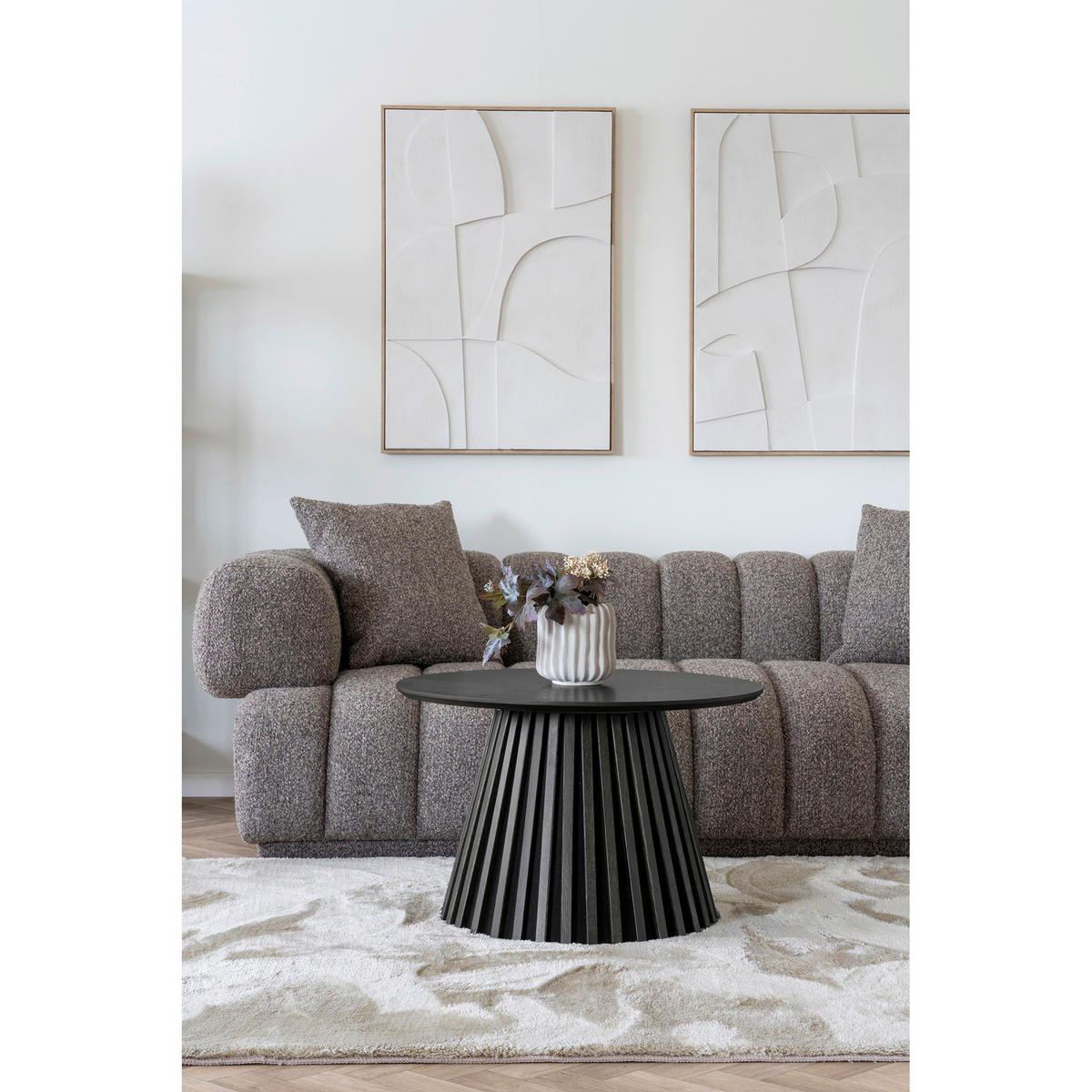 COUCHTISCH in Holz 70/70/45 cm  - Dunkelbraun/Schwarz, Design, Holz/Textil (70/70/45cm) - MID.YOU