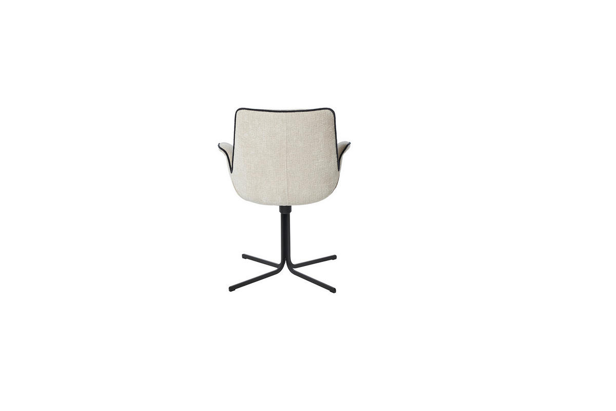 ARMLEHNSTUHL  Sitzfläche 360° drehbar, inklusive Armlehnen Bouclé  Schwarz, Champagner  - Champagner/Schwarz, MODERN, Holz/Textil (65/85/63cm) - MID.YOU