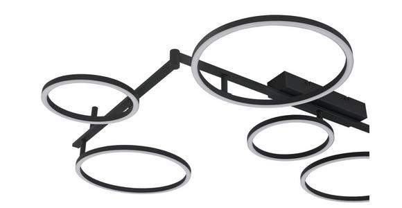 LED-DECKENLEUCHTE 118/127/12 cm  - Schwarz, Design, Kunststoff/Metall (118/127/12cm) - Novel