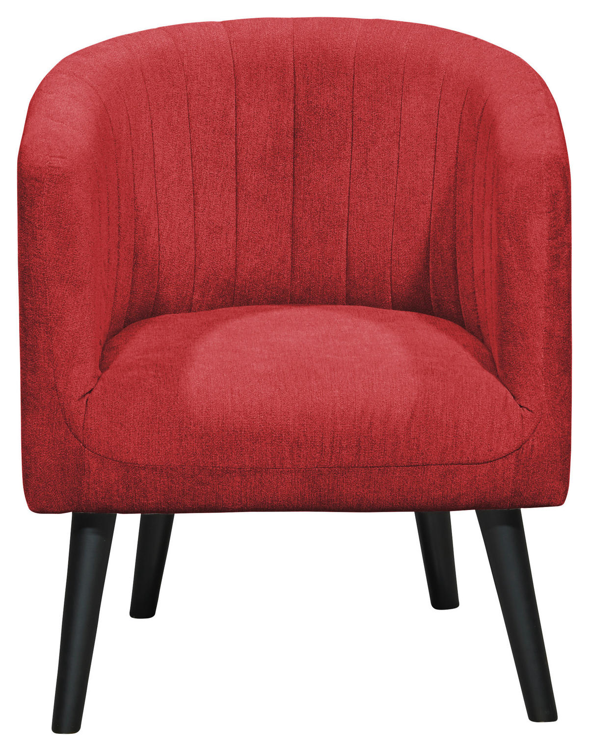 COCKTAILSESSEL in Mikrovelours Rot  - Rot/Schwarz, Basics, Holz/Textil (61/82/58cm) - Livetastic