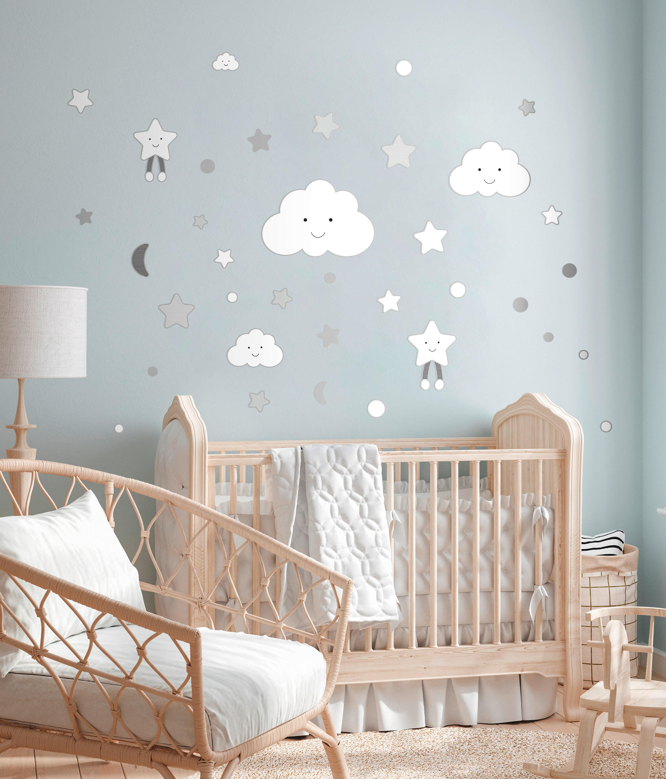 DEKORSTICKERS     - vit/grå, Basics, plast - My Baby Lou