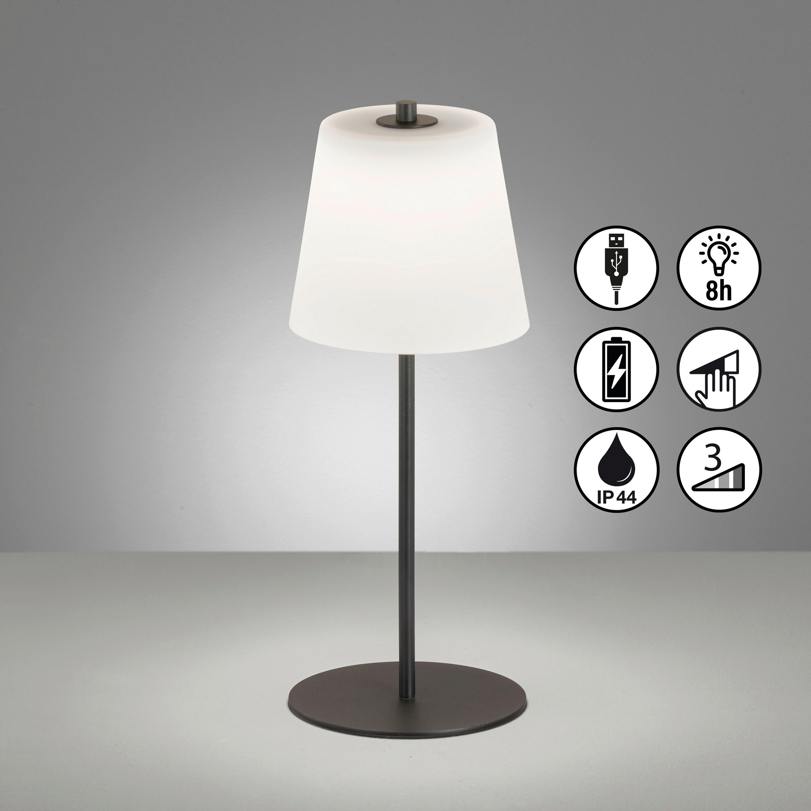 LED-AUßENLEUCHTE Marbella 14/35 cm   - Schwarz, Basics, Glas/Metall (14/35cm)
