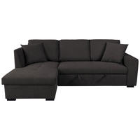 ECKSOFA LUKAS Dunkelbraun Struktur Zierkissen, Bettkasten  - Dunkelbraun, Trend, Textil (158/239cm) - P & B