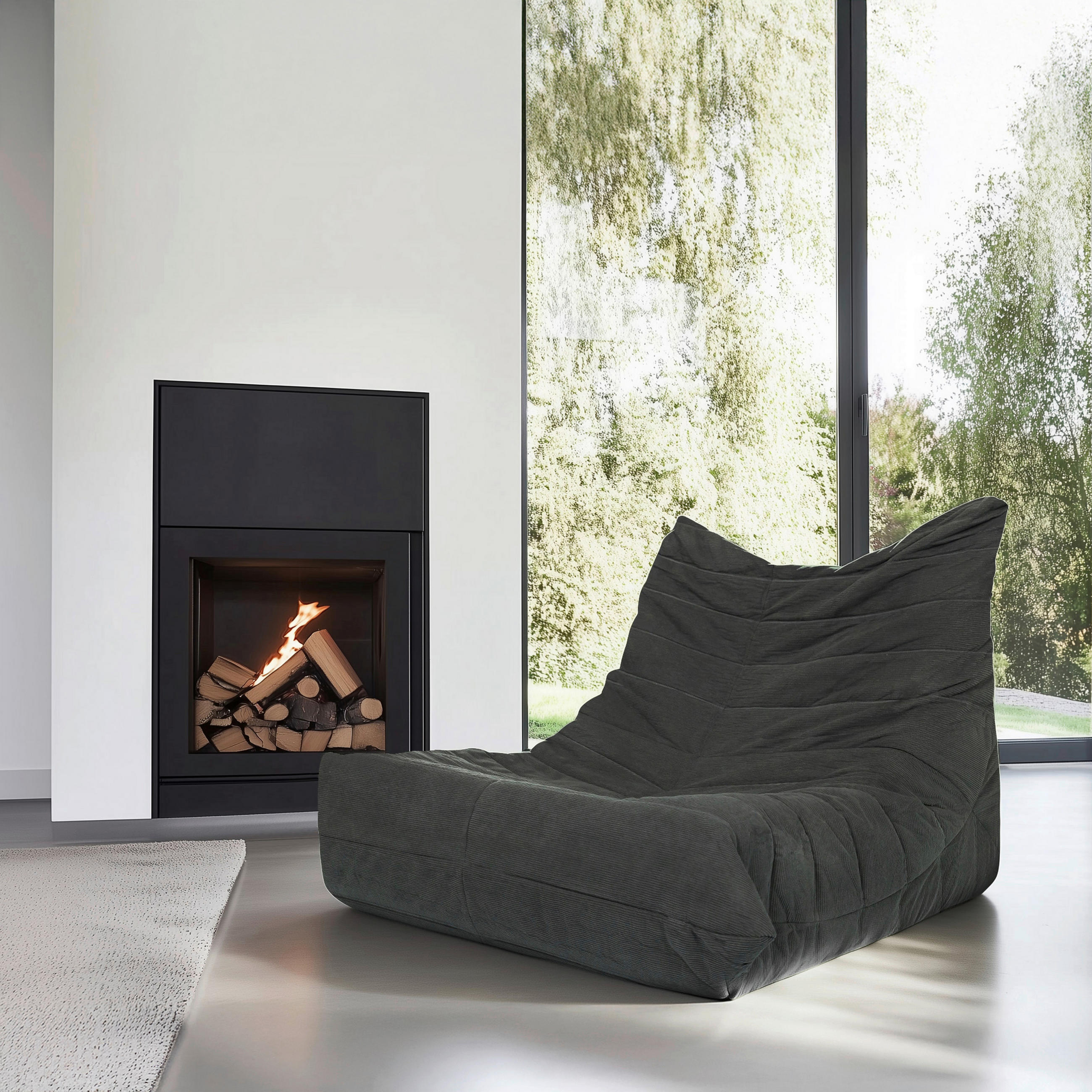 LOUNGESESSEL Cord Grau    - Grau, MODERN, Textil (90/72/100cm) - MID.YOU