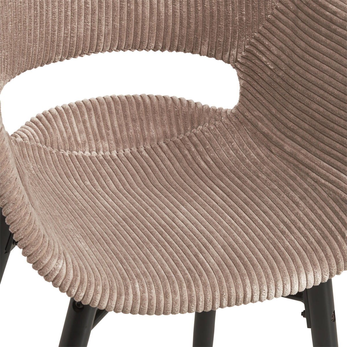 ARMLEHNSTUHL Cord matt  - Schwarz/Braun, Modern, Holz/Kunststoff (58/81/61cm) - MID.YOU