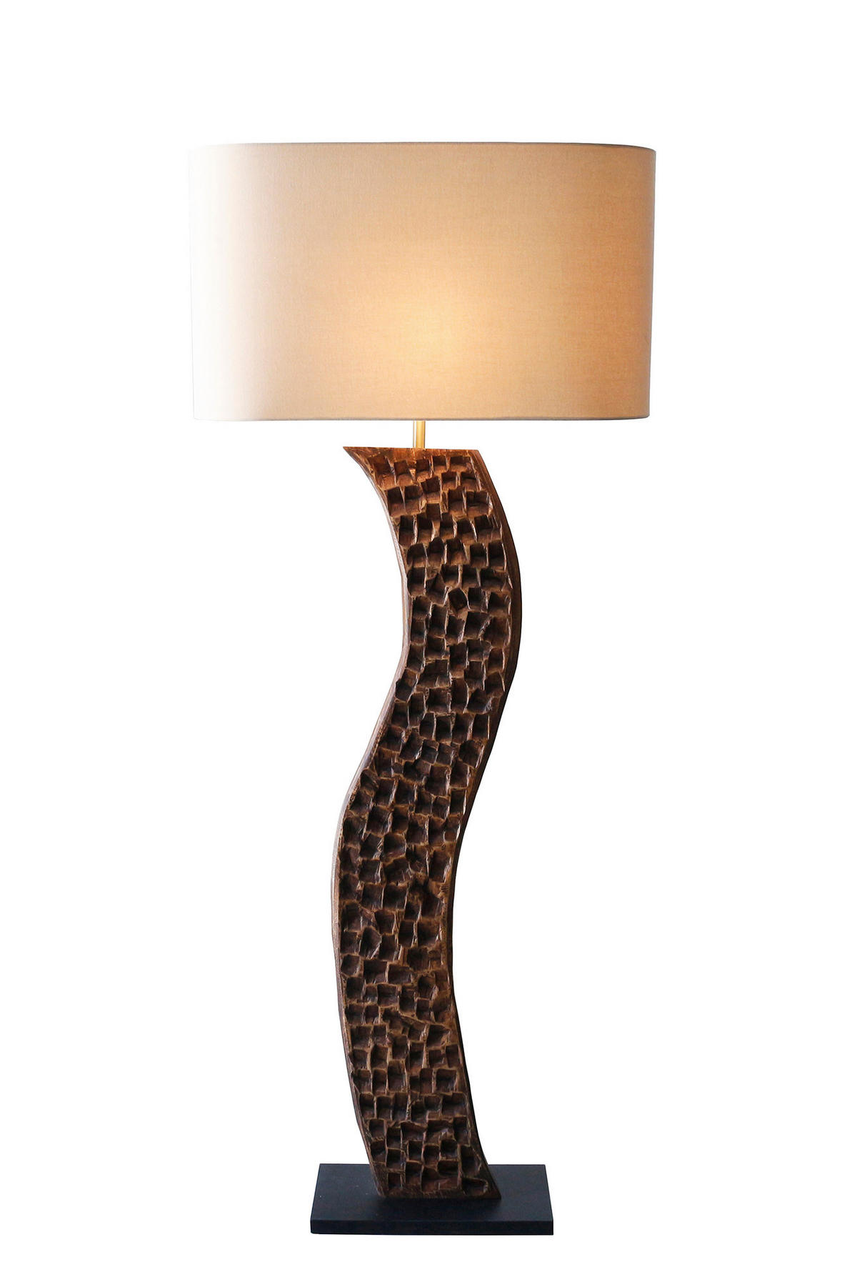 STEHLEUCHTE  40/171/20 cm   - Schwarz/Naturfarben, Design, Holz/Textil (40/171/20cm) - P & B