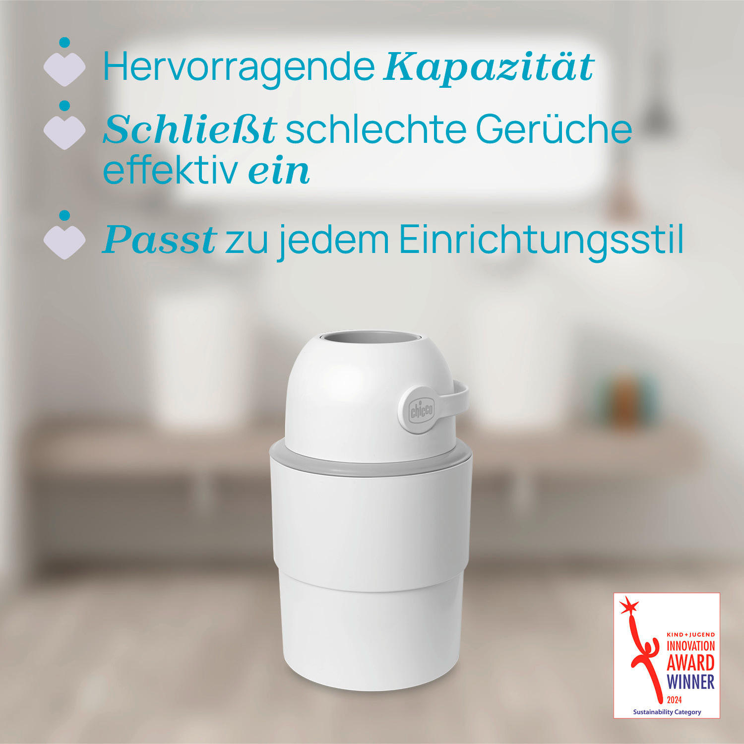 WINDELEIMER - Weiß, Basics, Kunststoff (28,5/48/28,5cm) - Chicco