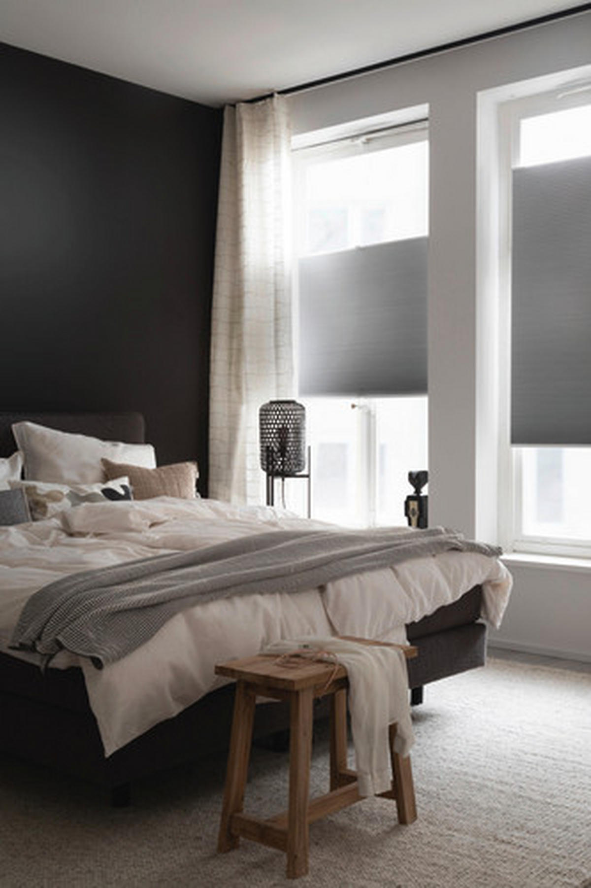 WABENPLISSEE  black-out (lichtundurchlässig)  60/130 cm    - Grau, Basics, Textil (60/130cm) - Schöner Wohnen
