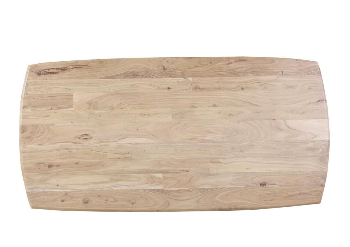 ESSTISCH in Holz, Metall 200/100/77 cm  - Schwarz/Akaziefarben, Design, Holz/Metall (200/100/77cm) - Ambia Home