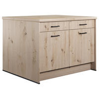 KÜCHENINSEL 123,4/91,8/96,6 cm  in Eichefarben  - Eichefarben/Schwarz, Basics, Holzwerkstoff/Metall (123,4/91,8/96,6cm) - Impuls