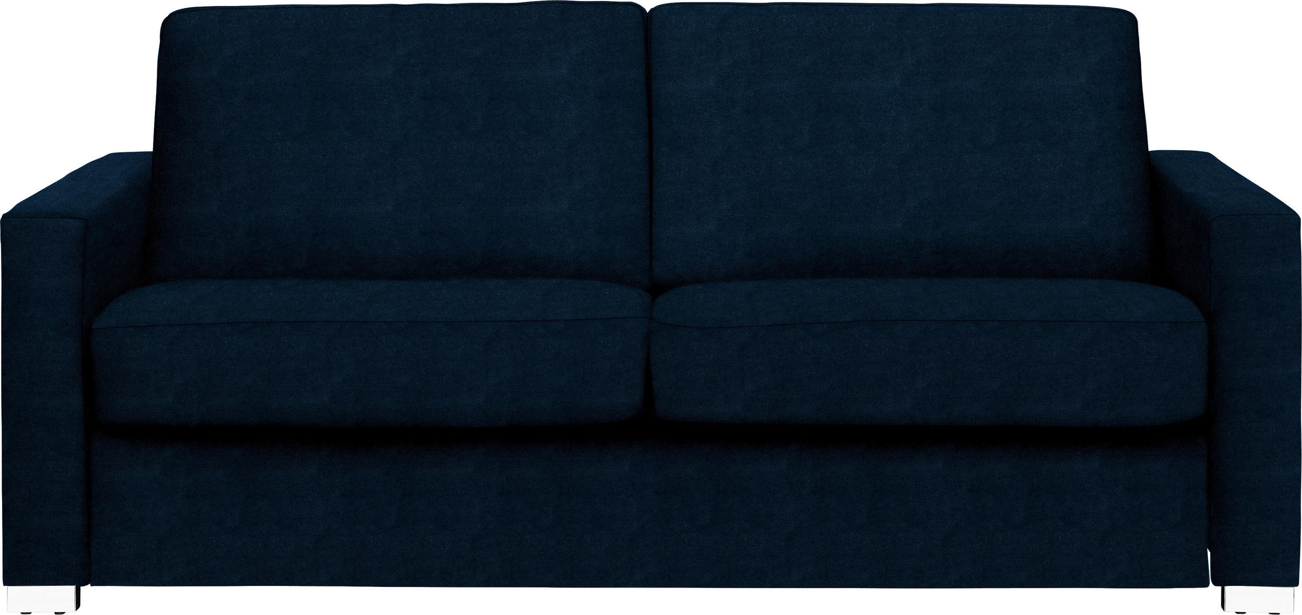 SCHLAFSOFA  in Flachgewebe Dunkelblau  - Chromfarben/Dunkelblau, KONVENTIONELL, Textil/Metall (188/86/97cm) - Novel