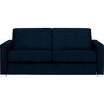SCHLAFSOFA  in Flachgewebe Dunkelblau  - Chromfarben/Dunkelblau, KONVENTIONELL, Textil/Metall (188/86/97cm) - Novel