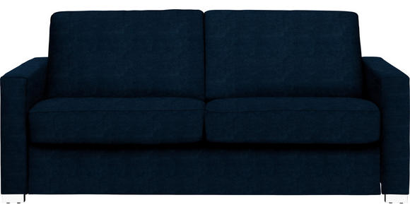 SCHLAFSOFA Flachgewebe Dunkelblau  - Chromfarben/Dunkelblau, KONVENTIONELL, Textil/Metall (188/86/97cm) - Novel