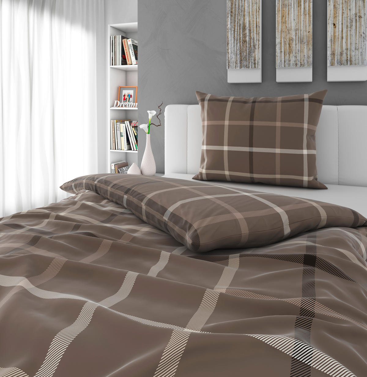 ÁGYNEMŰHUZAT-GARNITÚRA 140/200 cm  - barna, Konventionell, textil (140/200cm) - Esposa