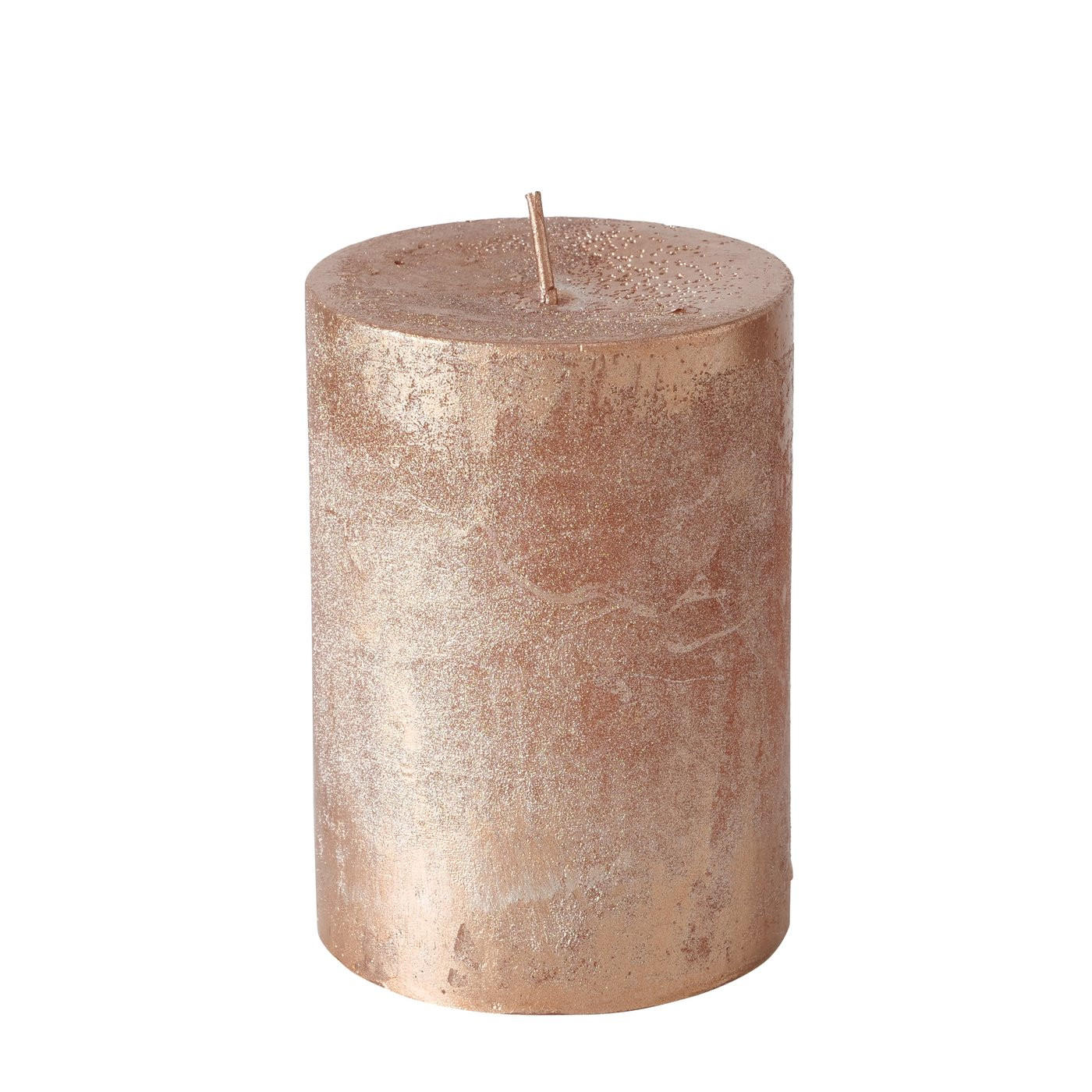 STUMPENKERZE 6,8/9,5 cm  - Roségold, KONVENTIONELL, Naturmaterialien/Paraffin (6,8/9,5cm)