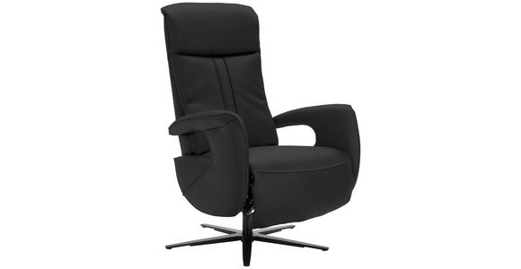 RELAXSESSEL in Leder Schwarz - Schwarz, Design, Leder/Metall (71/112/83cm) - Dieter Knoll