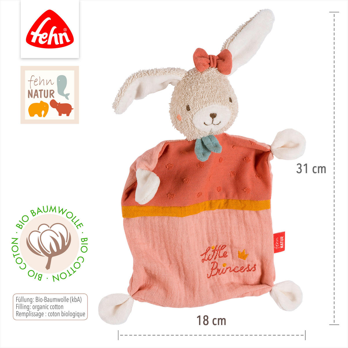 SCHMUSETUCH - Altrosa, Basics, Textil (31/21/5,3cm) - Fehn