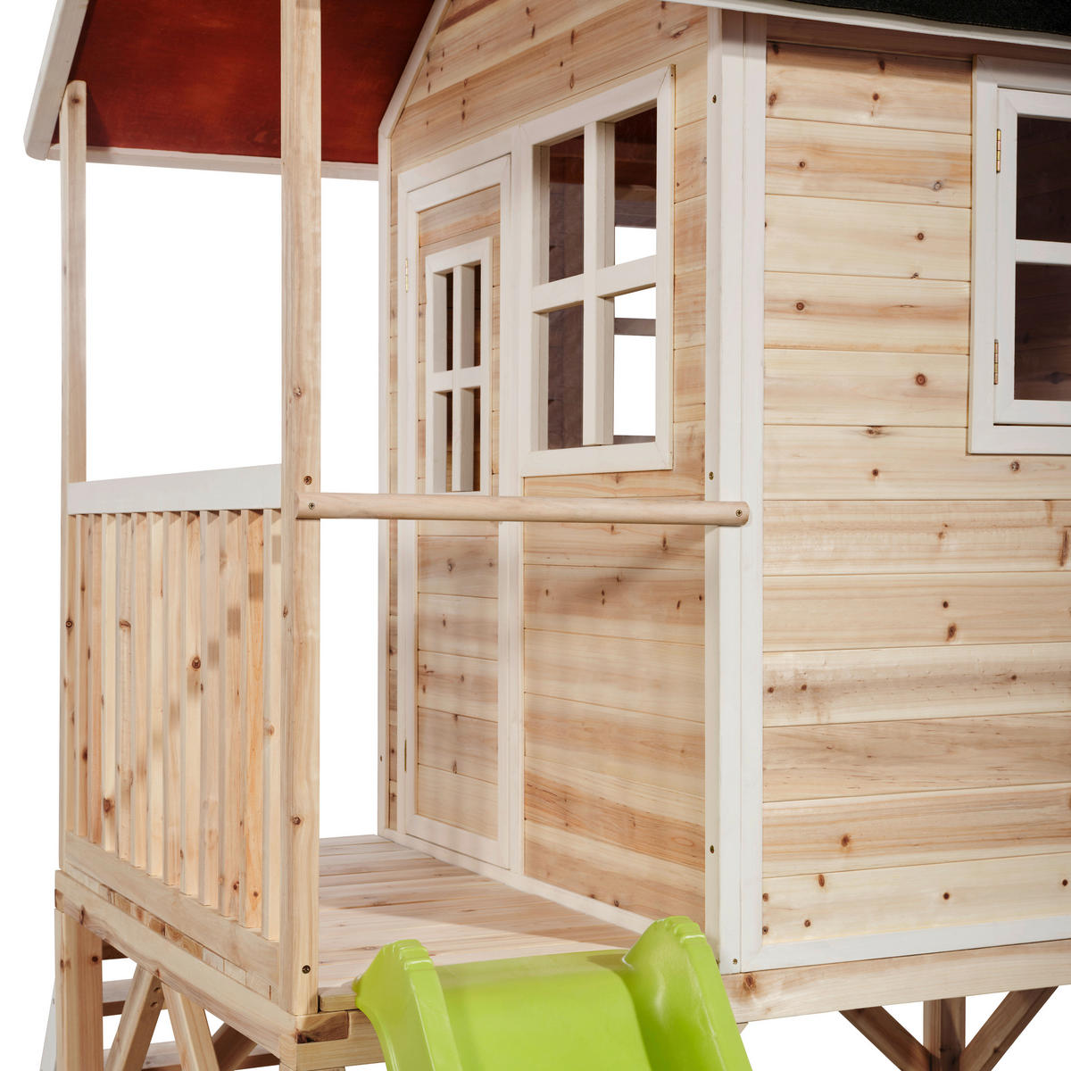 SPIELHAUS EXIT LOFT 500  - Limette/Naturfarben, KONVENTIONELL, Holz (329/190/253cm) - EXIT Toys