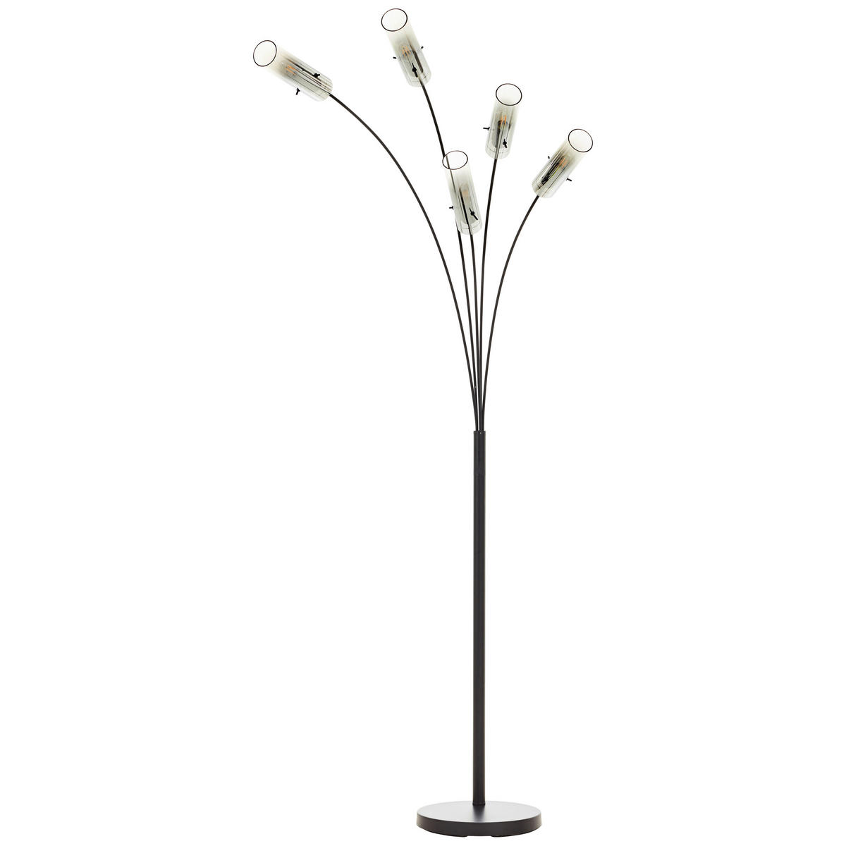 BOGENLEUCHTE    - Schwarz/Grau, Design, Glas/Metall (200cm) - Brilliant