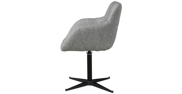 ARMLEHNSTUHL in Eisen Webstoff - Schwarz/Grau, Design, Textil/Metall (63/85/66cm) - Novel