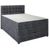 BOXSPRINGBETT 140/200 cm,  in Schwarz, Matratze, Bettkasten, Topper, H3 = fest  - Schwarz, KONVENTIONELL, Kunststoff/Textil (140/200cm) - Boxxx