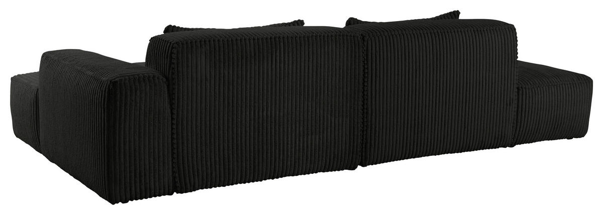 ECKSOFA BILLUND Schwarz Cord Nierenkissen  - Schwarz, KONVENTIONELL, Kunststoff/Textil (294/165cm) - Livetastic