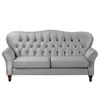 3-SITZER-SOFA Jersey in Velours Grau  - Dunkelbraun/Grau, Design, Holz/Textil (210/98/95cm) - P & B