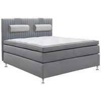 KONTINENTALSÄNG 180/200 cm  i grå  - mörkgrå/aluminiumfärg, Klassisk, metall/trä (180/200cm) - Cassando
