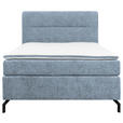 BOXSPRINGBETT 140/200 cm  in Hellblau  - Schwarz/Hellblau, Design, Textil/Metall (140/200cm) - Esposa