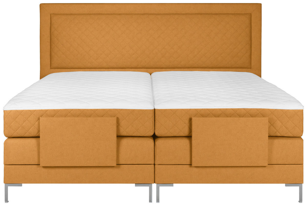 BOXSPRINGBETT 180/200 cm  in Orange  - Alufarben/Orange, Design, Textil/Metall (180/200cm) - Welnova