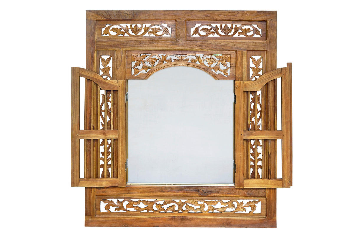 SPIEGEL 80/90/3,5 cm    in quadratisch  - Naturfarben, Design, Glas/Holz (80/90/3,5cm) - MID.YOU