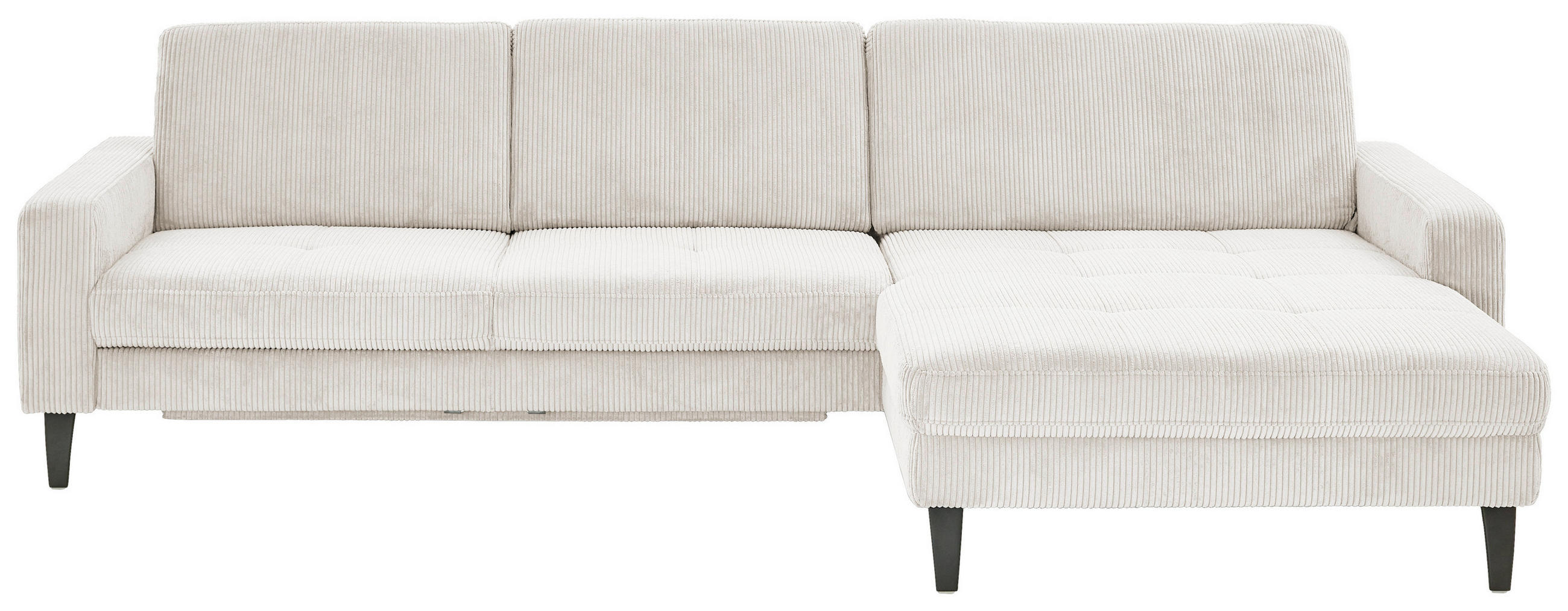 ECKSOFA in Cord Beige  - Beige/Schwarz, Modern, Textil/Metall (302/177cm) - Beldomo Style