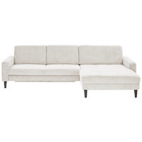 ECKSOFA in Cord Beige  - Beige/Schwarz, Modern, Textil/Metall (302/177cm) - Beldomo Style