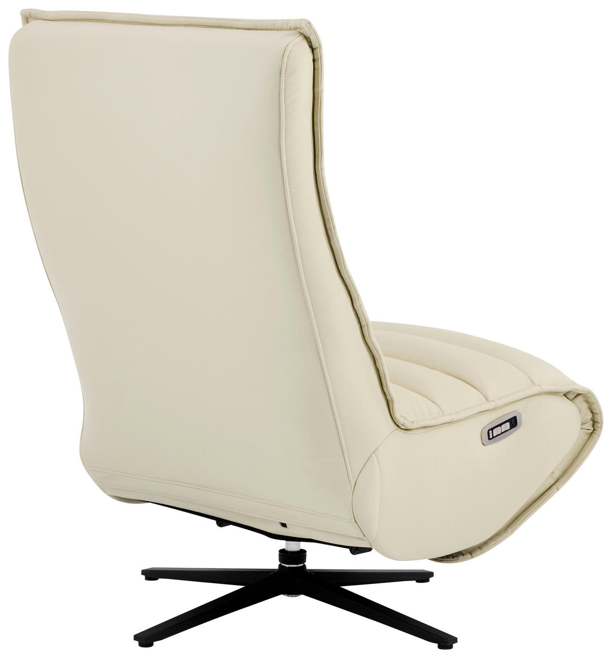 RELAXSESSEL Lederlook Echtleder Relaxfunktion, Fußteilverstellung, Nackenkissen    - Beige/Schwarz, Design, Leder/Textil (68/108/84cm) - Stylife