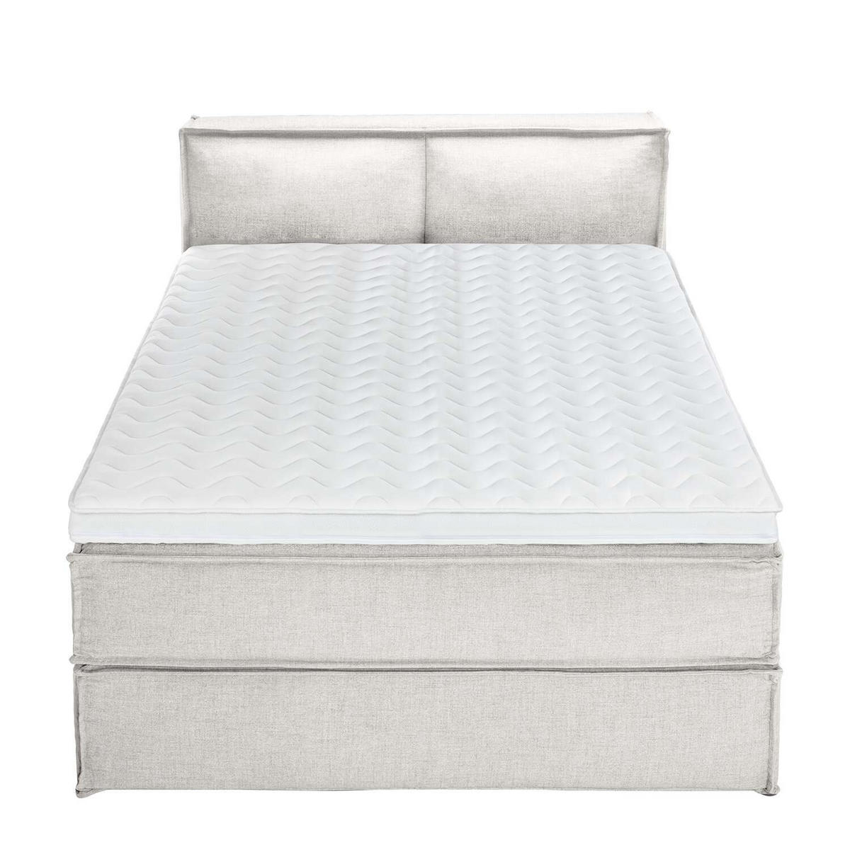 BOXSPRINGBETT 140/220 cm  in Creme  - Creme/Schwarz, Design, Textil (140/220cm) - home24